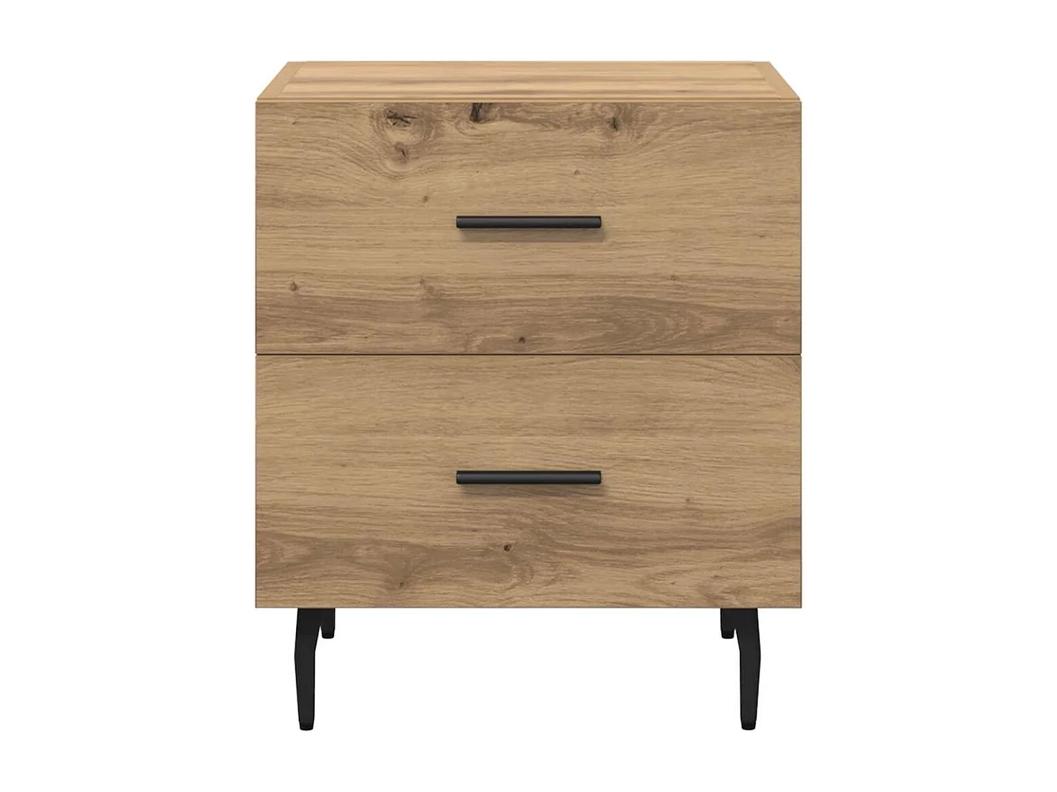 Comodino con cassetto, rovere lavorato a mano, 40 x 35 x 47,5 cm