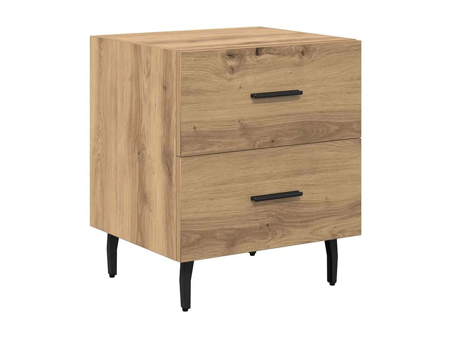 Cabinet de chevet avec tiroir chêne artisanal 40 x 35 x 47.5 cm