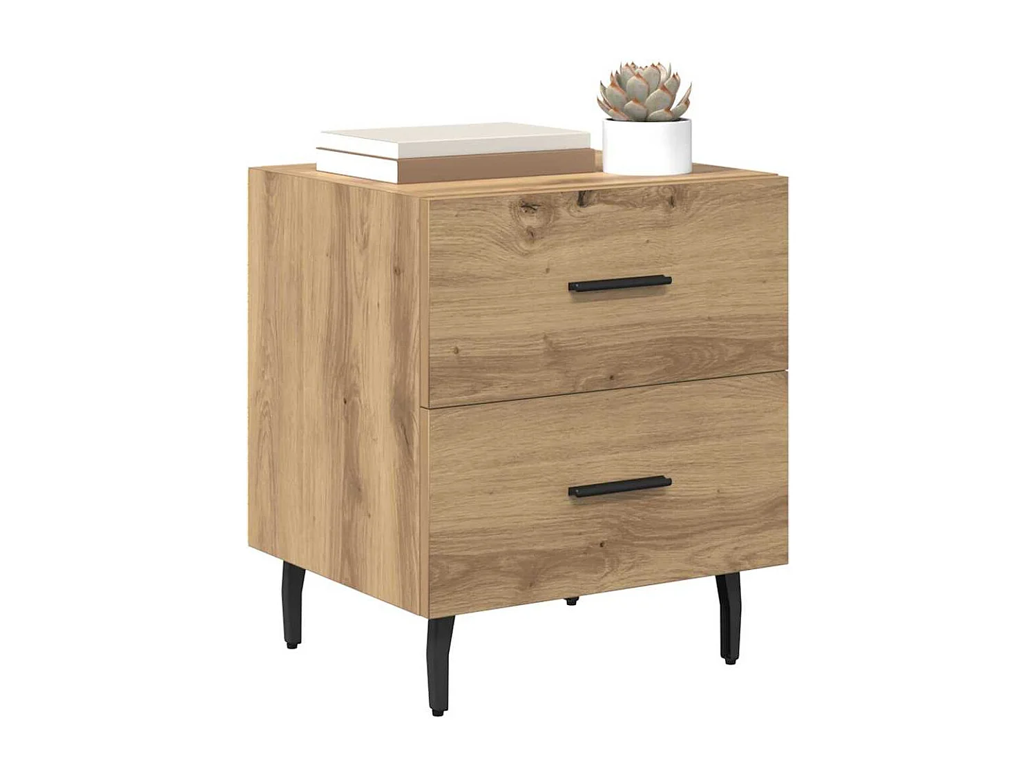 Cabinet de chevet avec tiroir chêne artisanal 40 x 35 x 47.5 cm