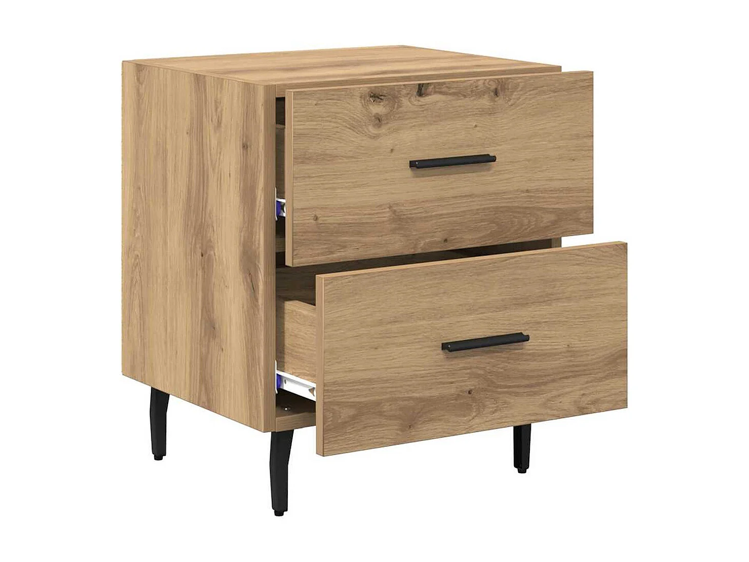 Cabinet de chevet avec tiroir chêne artisanal 40 x 35 x 47.5 cm