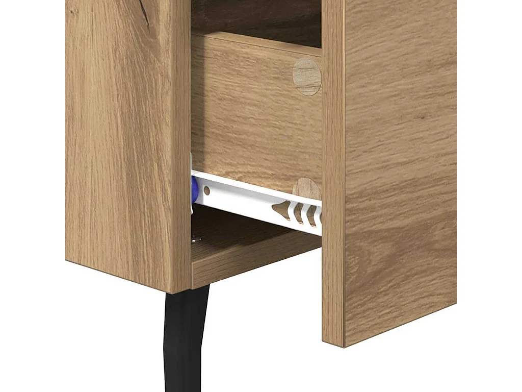 Cabinet de chevet avec tiroir chêne artisanal 40 x 35 x 47.5 cm