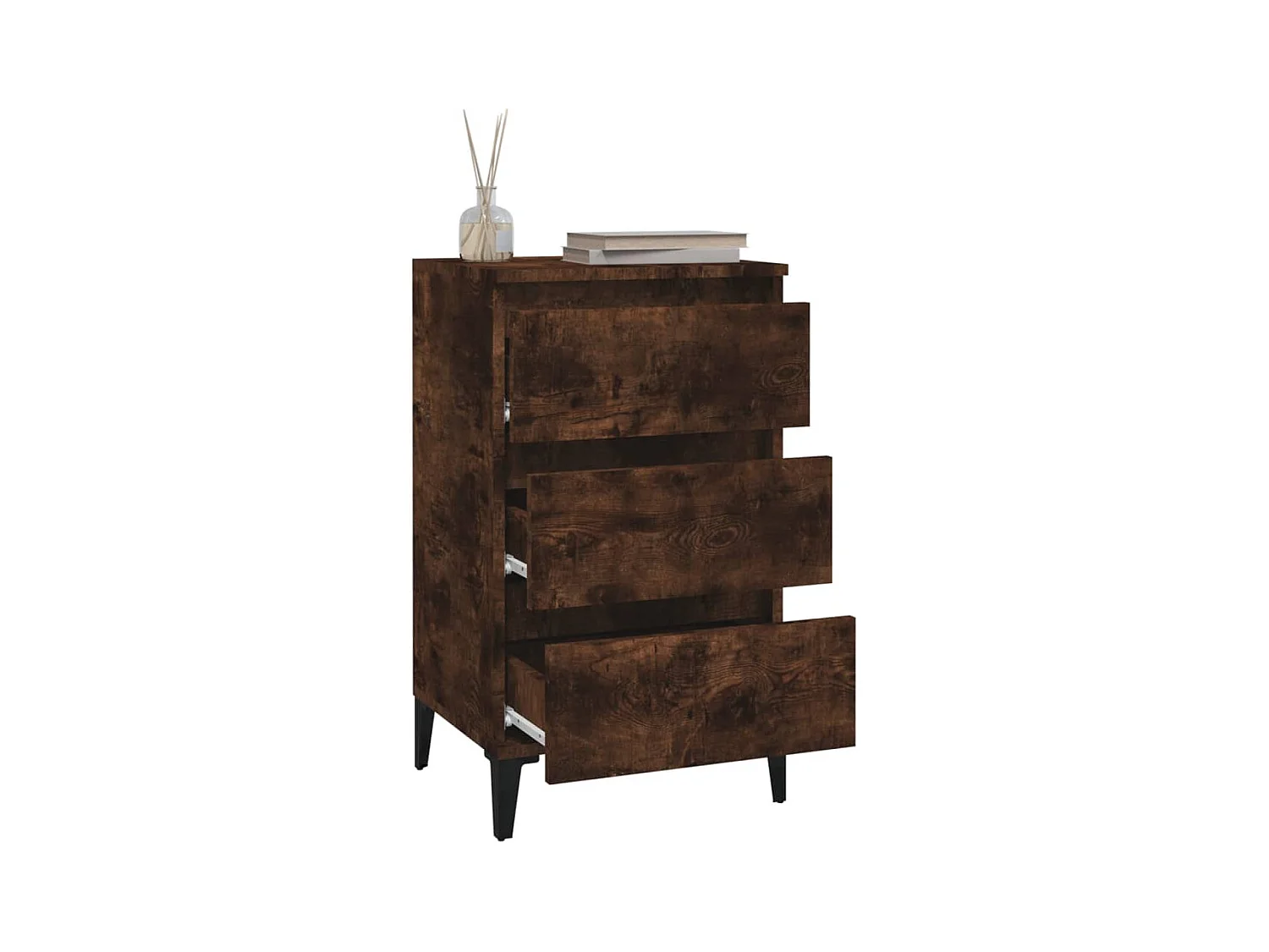 Nachtkastje van gerookt eikenhout 40x35x70 cm bewerkt hout