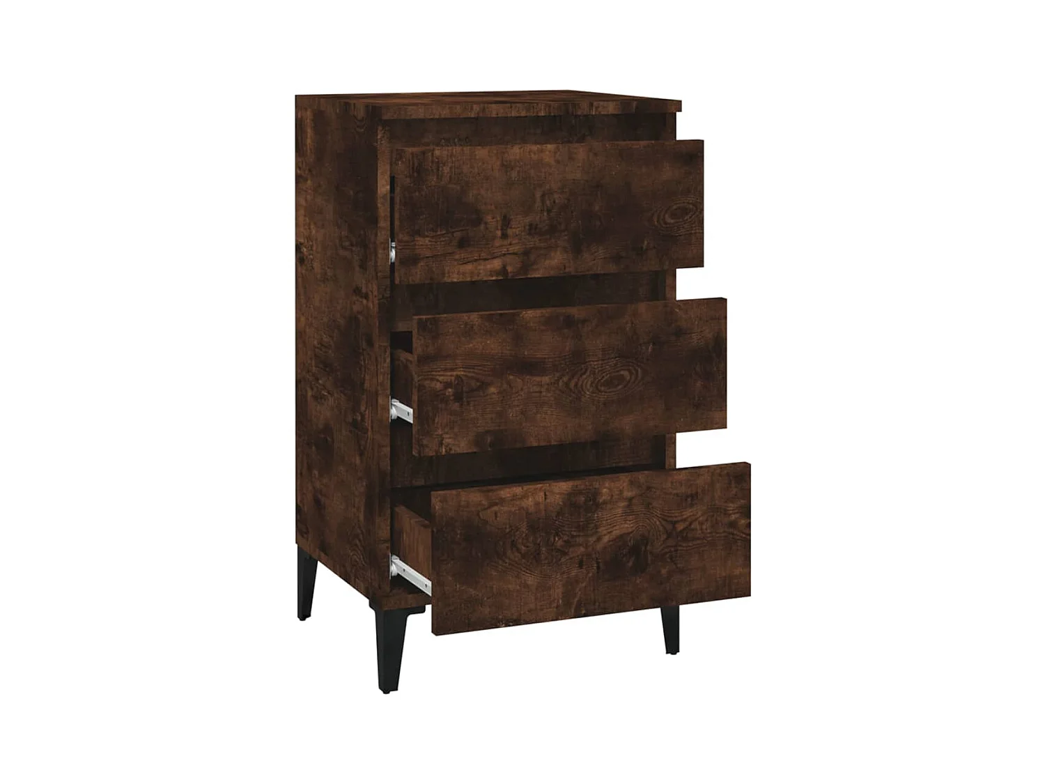 Nachtkastje van gerookt eikenhout 40x35x70 cm bewerkt hout