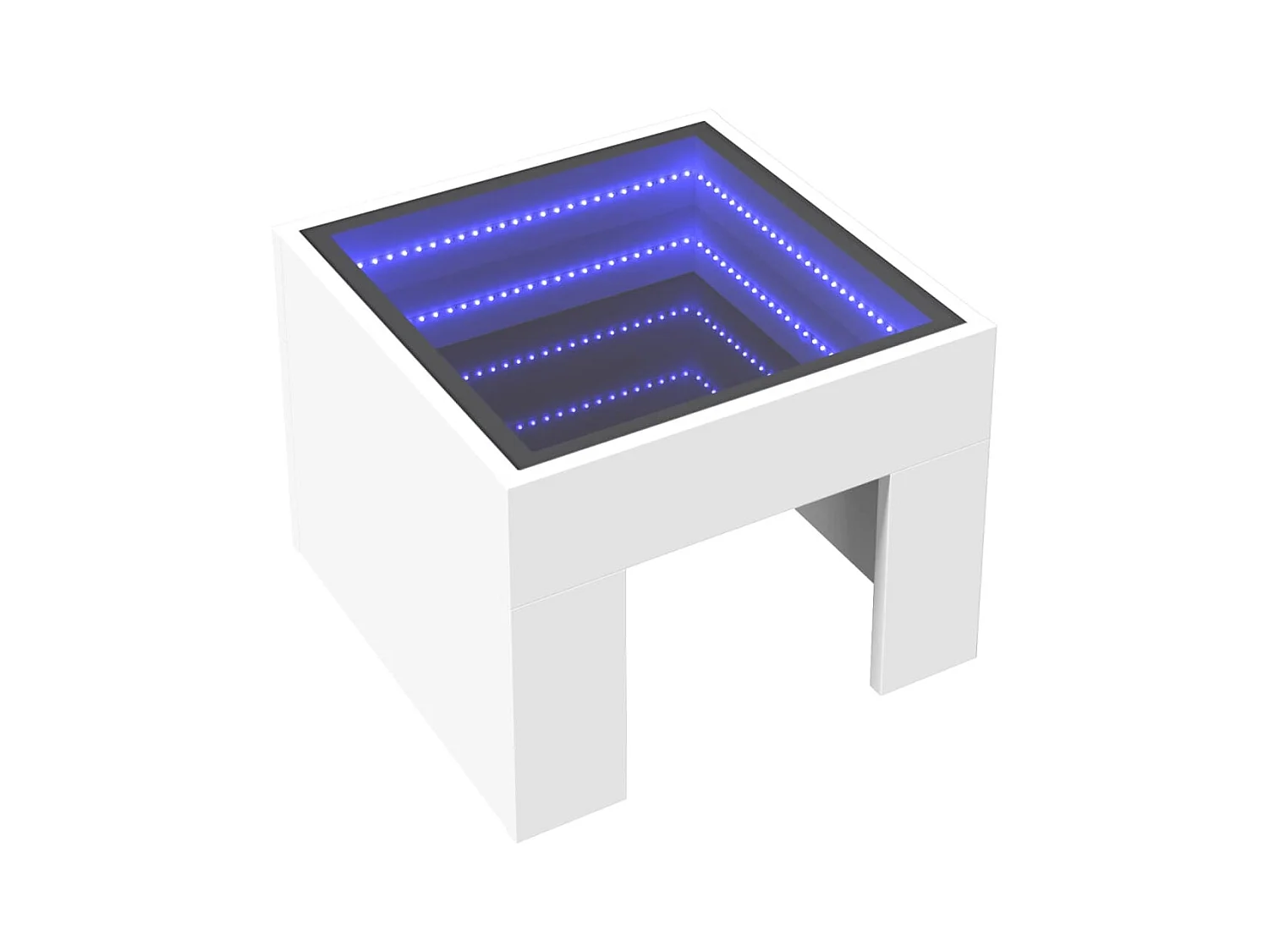 Comodino con LED bianco infinity 40x40x30 cm