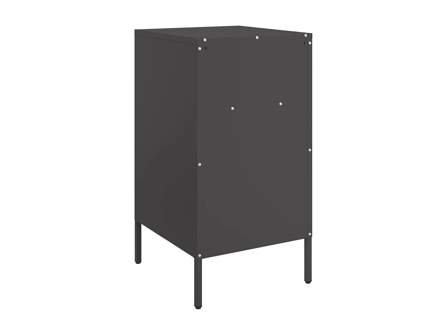 Mesita de noche negra de acero 36x39x68 cm