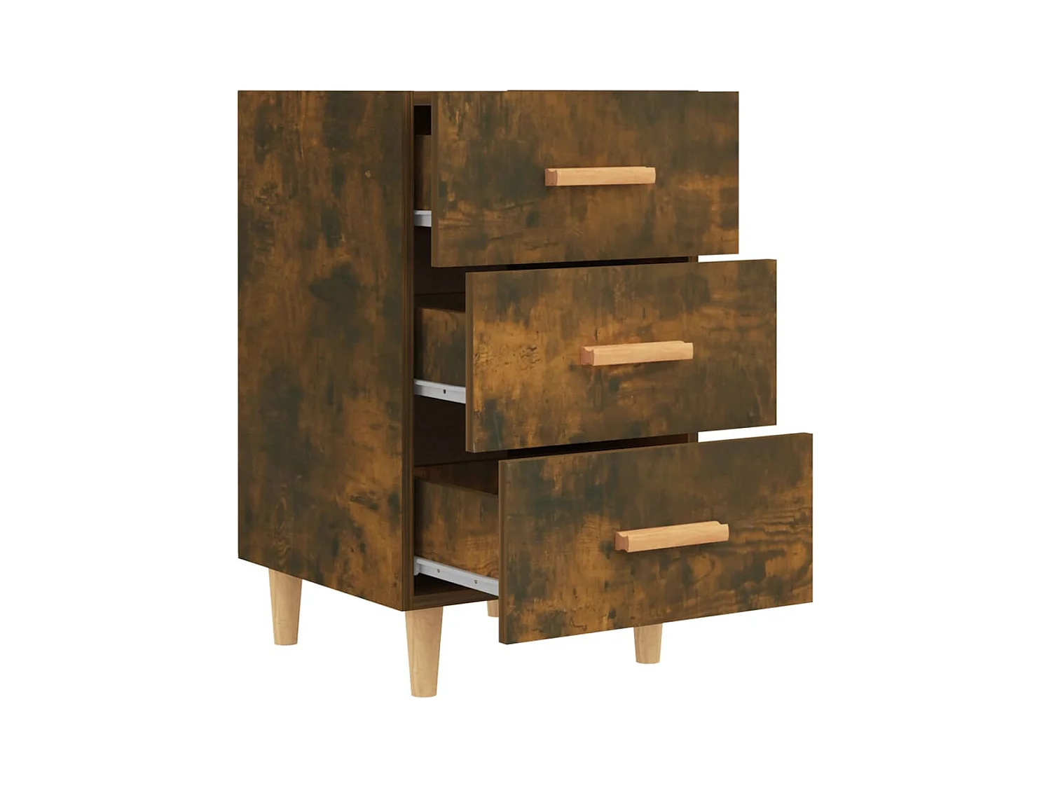 Comodino in rovere affumicato 40x40x66 cm in legno ingegnerizzato