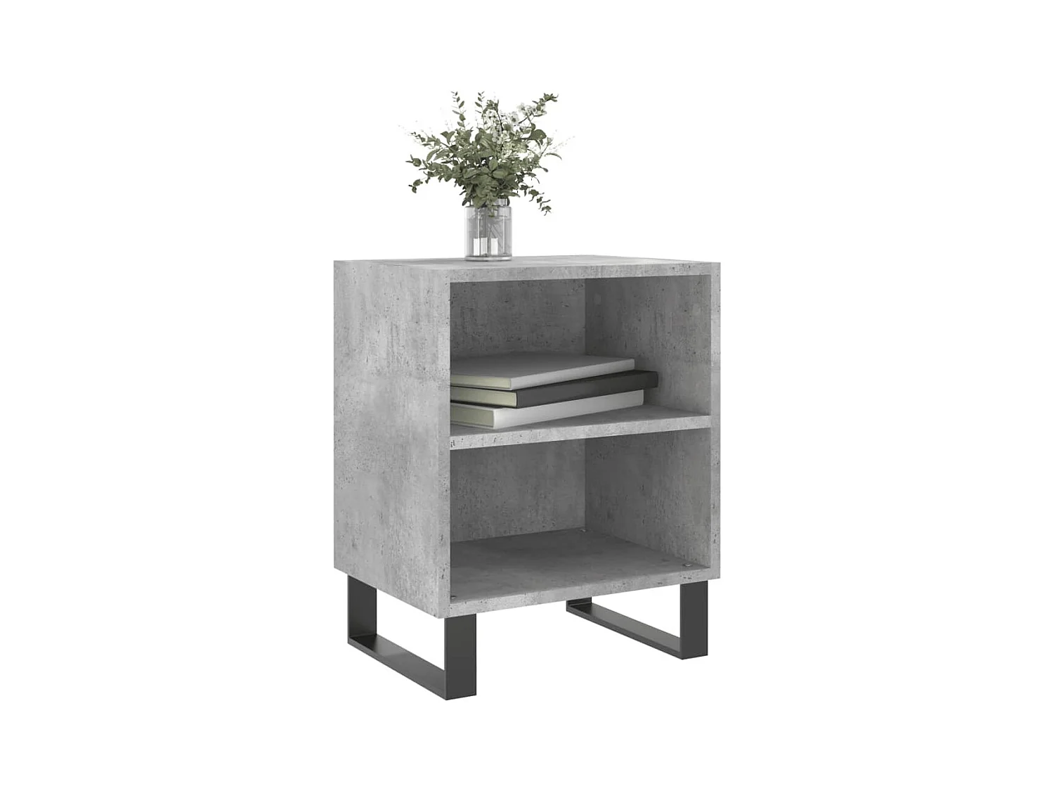 Comodini 2 pezzi grigio cemento 40x30x50 cm in legno ingegnerizzato