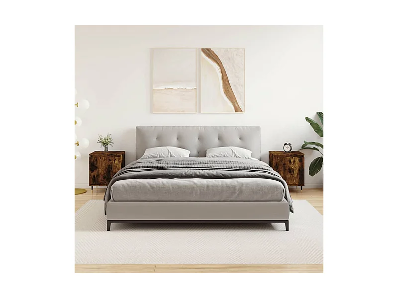 Comodini 2 pezzi rovere affumicato 40x30x50 cm legno ingegnerizzato