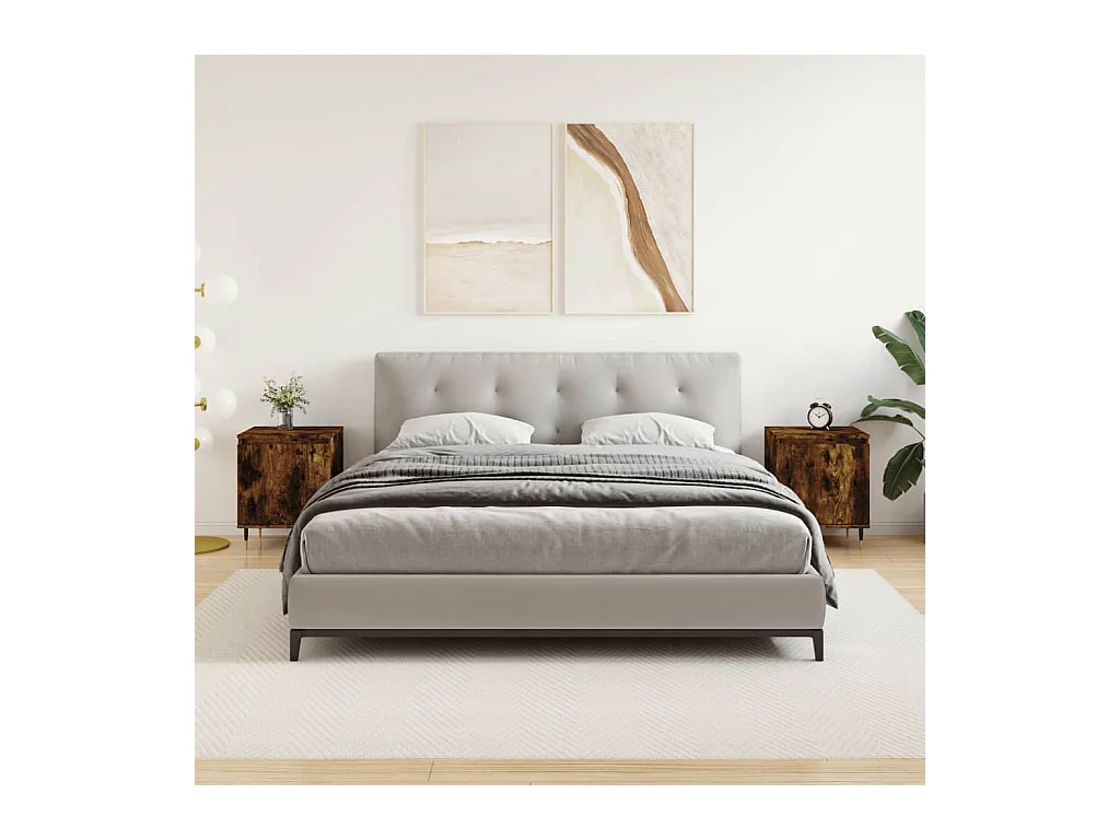 Comodini 2 pezzi rovere affumicato 40x30x50 cm legno ingegnerizzato