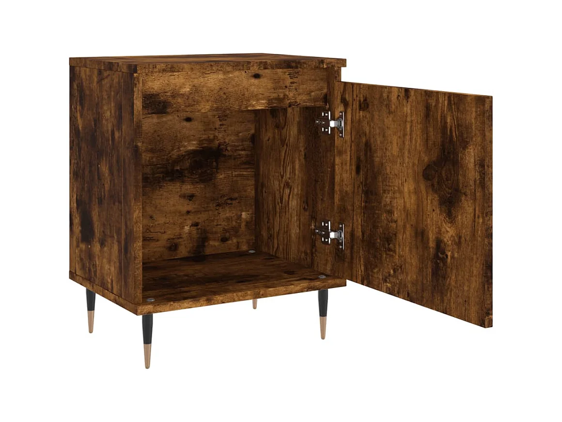 Comodini 2 pezzi rovere affumicato 40x30x50 cm legno ingegnerizzato