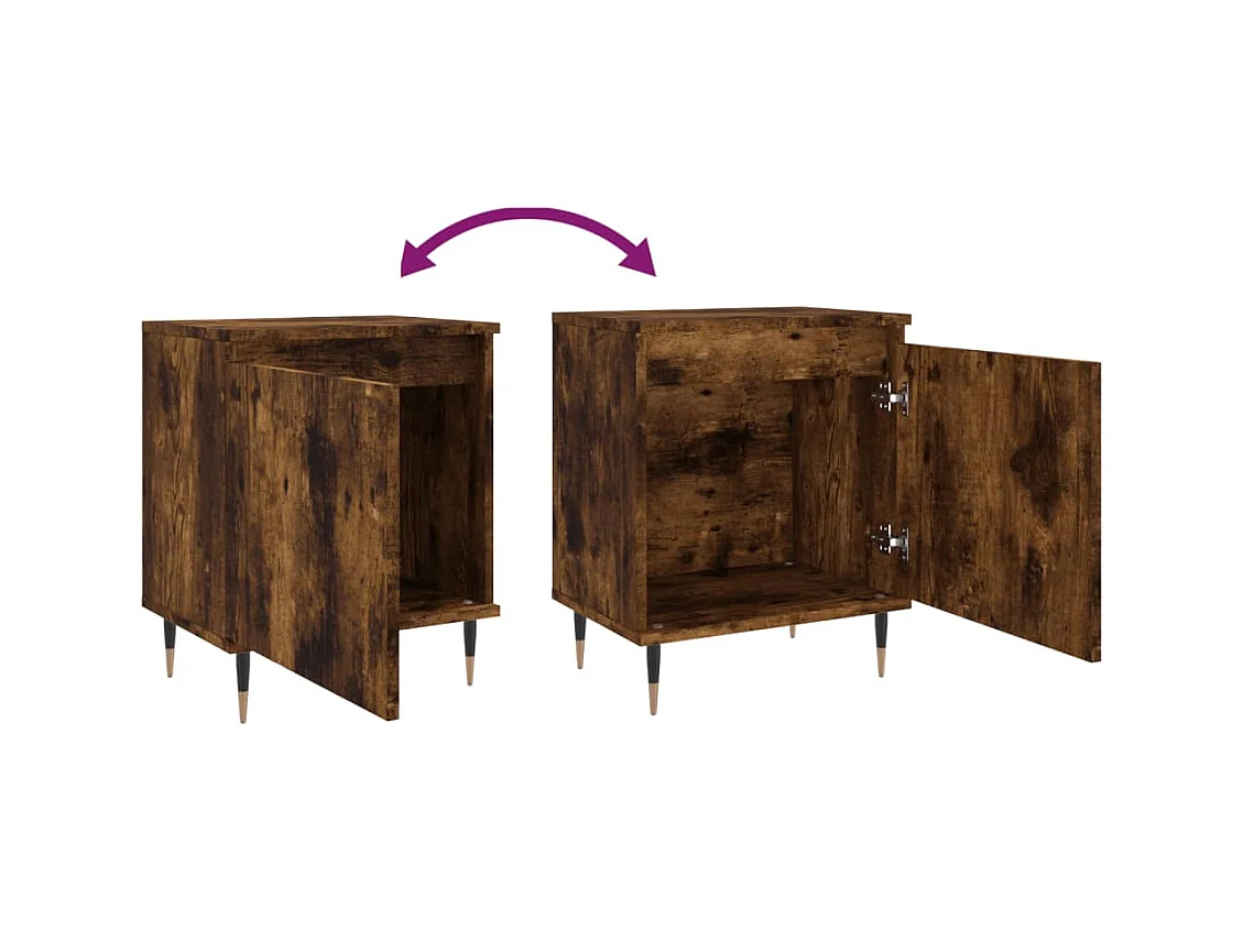 Comodini 2 pezzi rovere affumicato 40x30x50 cm legno ingegnerizzato