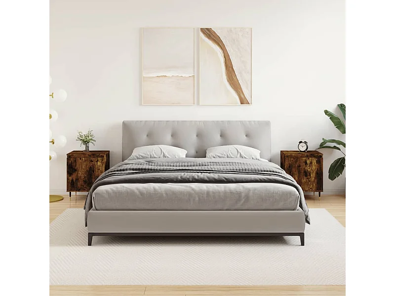 Tables de chevet 2 pcs chêne fumé 40x30x50 cm bois d'ingénierie