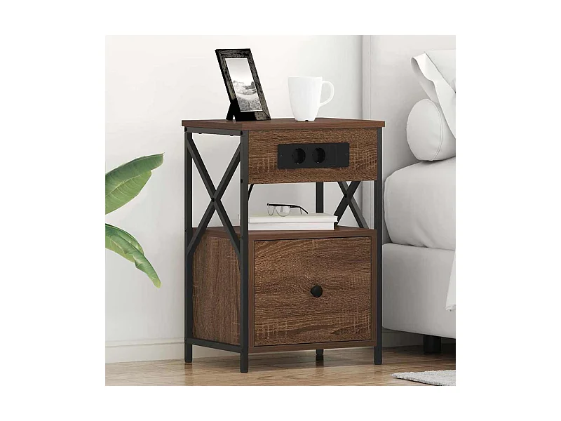 Cabinet de chevet 2 pcs Chêne marron 40 x 31 x 60 cm