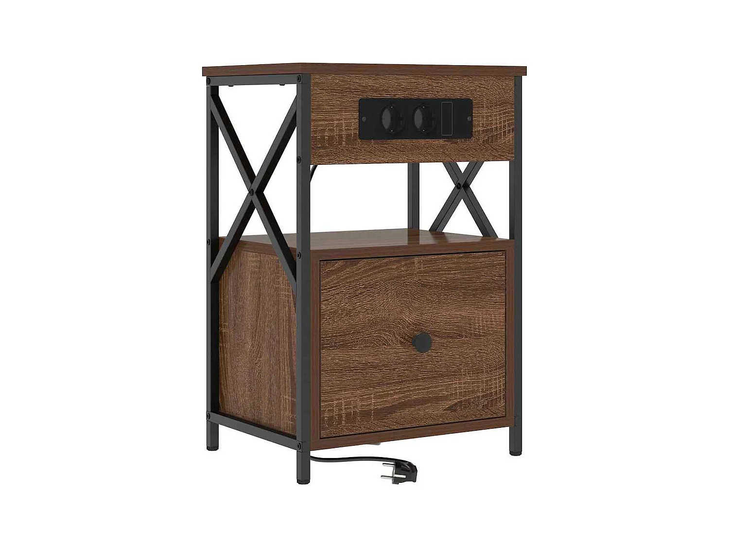 Mesilla de noche 2 piezas Roble marrón 40 x 31 x 60 cm