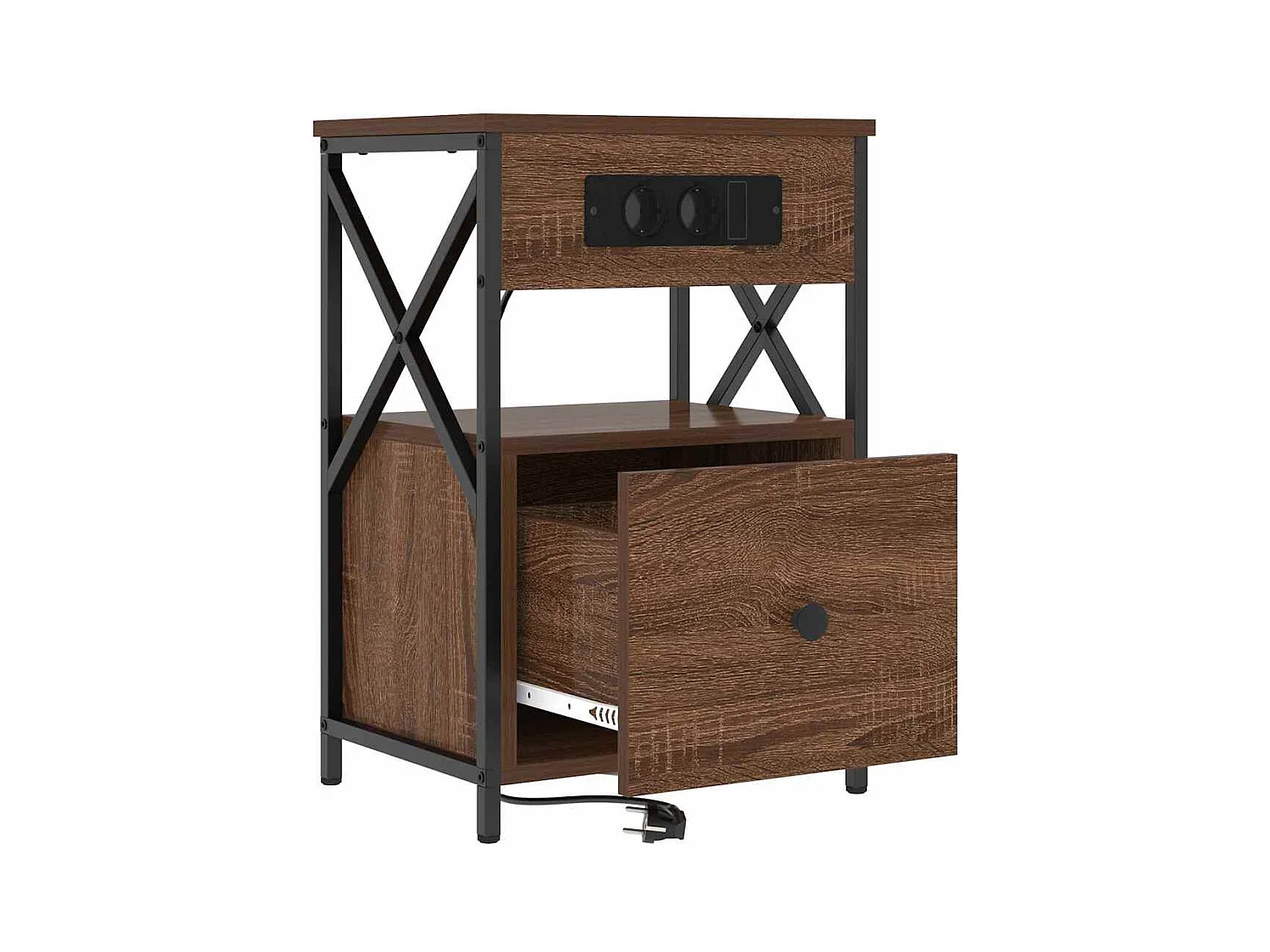 Mesilla de noche 2 piezas Roble marrón 40 x 31 x 60 cm