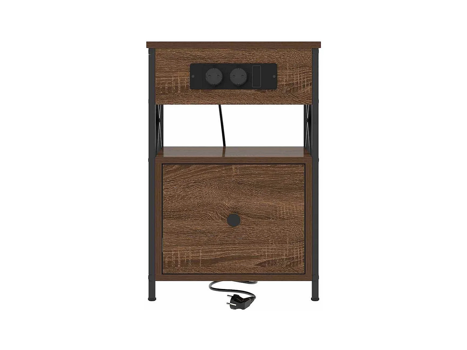 Mesilla de noche 2 piezas Roble marrón 40 x 31 x 60 cm