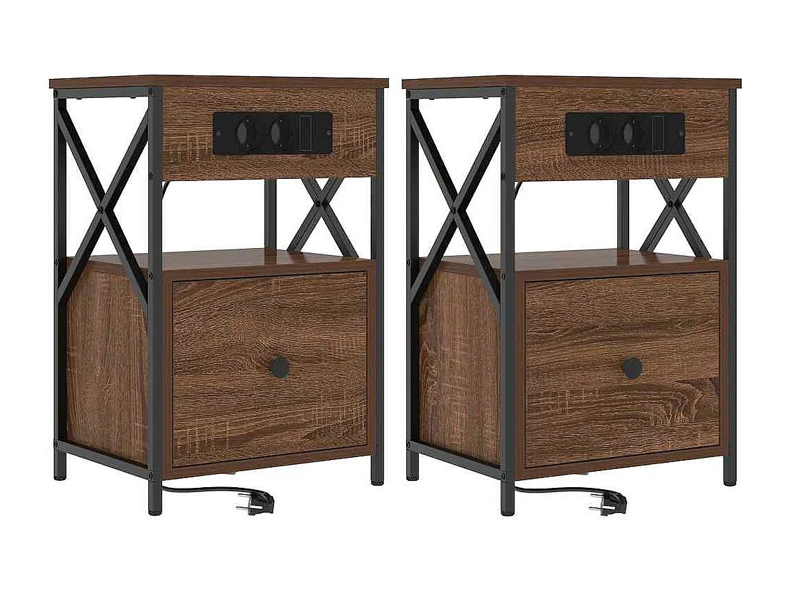 Cabinet de chevet 2 pcs Chêne marron 40 x 31 x 60 cm