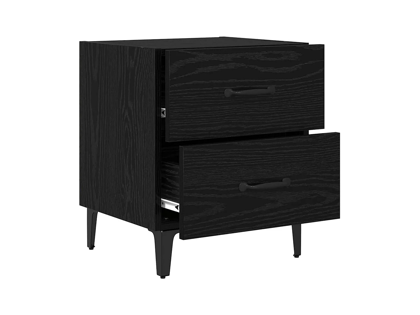 Mobiletto letto in rovere nero 40 x 35 x 47,5 cm in legno ingegnerizzato