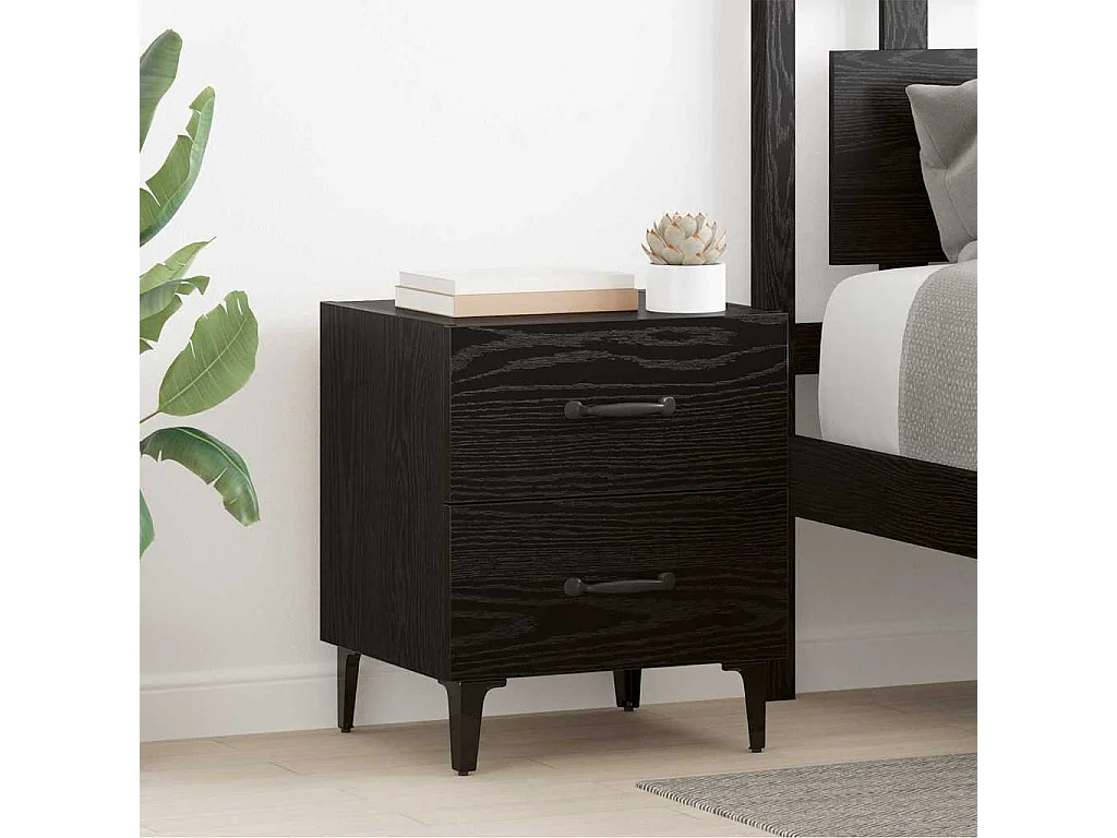 Armoire de lit Chêne noir 40 x 35 x 47.5 cm Bois d'ingénierie