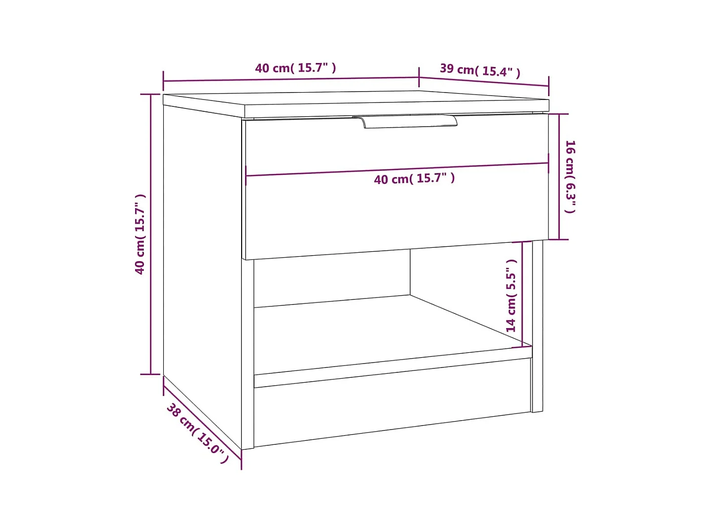 Mesitas de noche 2 piezas Madera de ingeniería gris hormigón