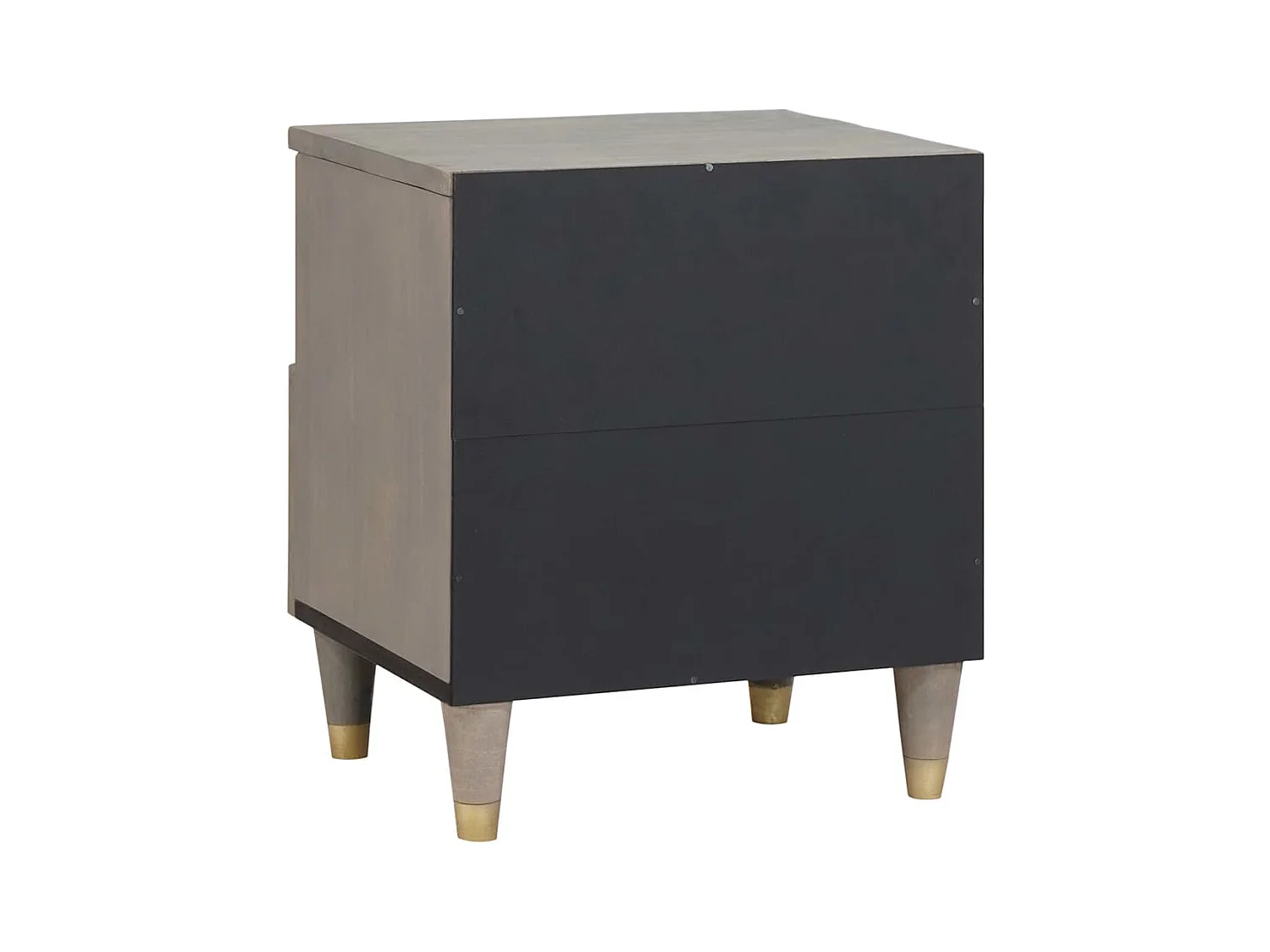 Mesilla de noche Gris 40 x 33 x 46 cm madera maciza de mango