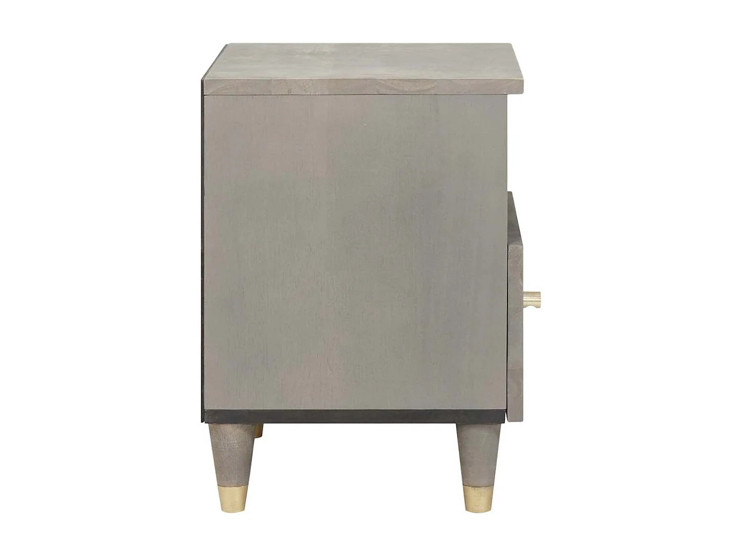 Cabinet de chevet Gris 40 x 33 x 46 cm bois de manguier massif