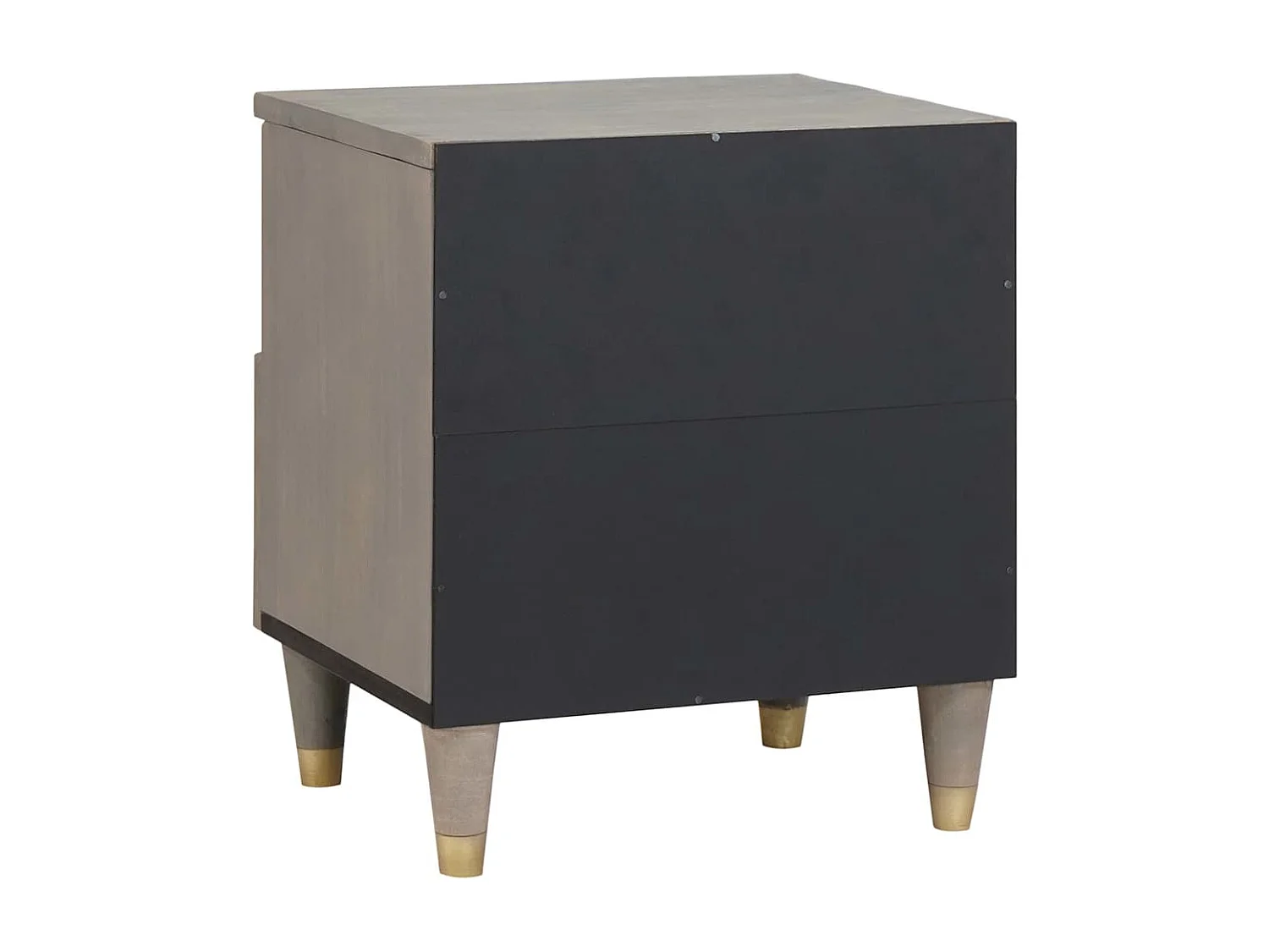 Cabinet de chevet Gris 40 x 33 x 46 cm bois de manguier massif