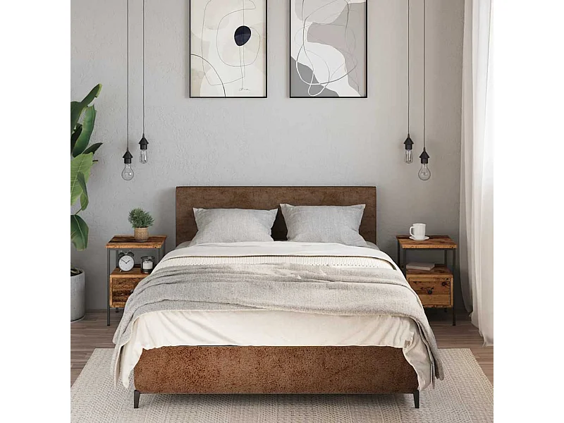 Comodini 2 pezzi in legno vecchio 34x36x50 cm in legno ingegnerizzato