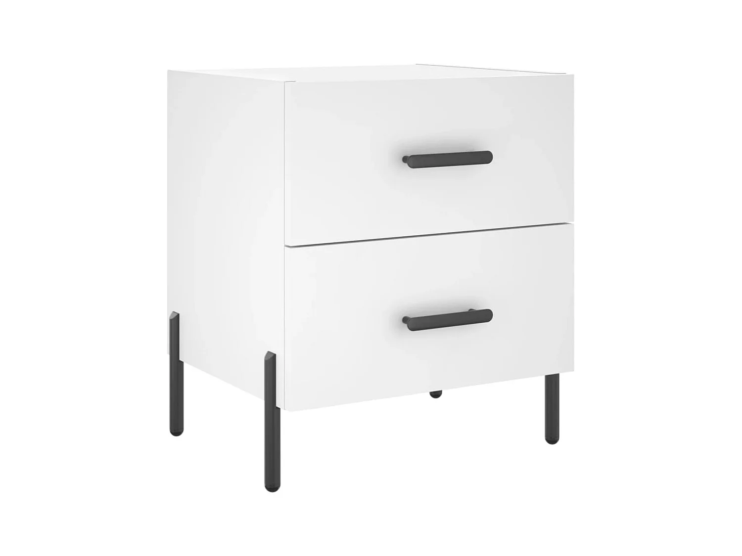 Comodino bianco 40x35x47,5 cm in legno ingegnerizzato