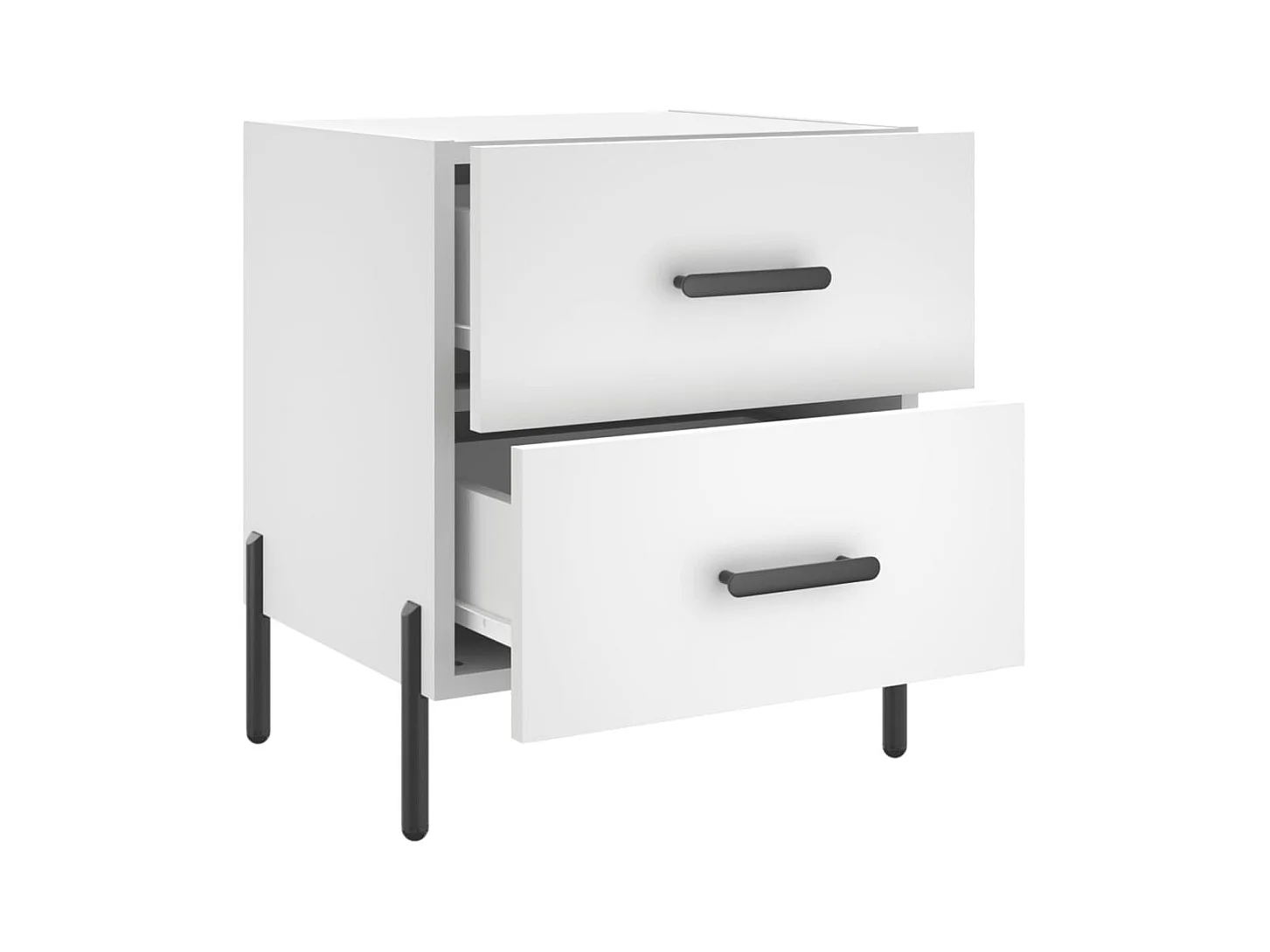 Comodino bianco 40x35x47,5 cm in legno ingegnerizzato