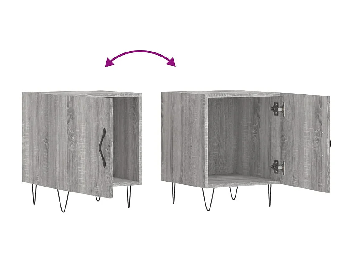 Tables de chevet 2 pcs sonoma gris 40x40x50cm bois d'ingénierie