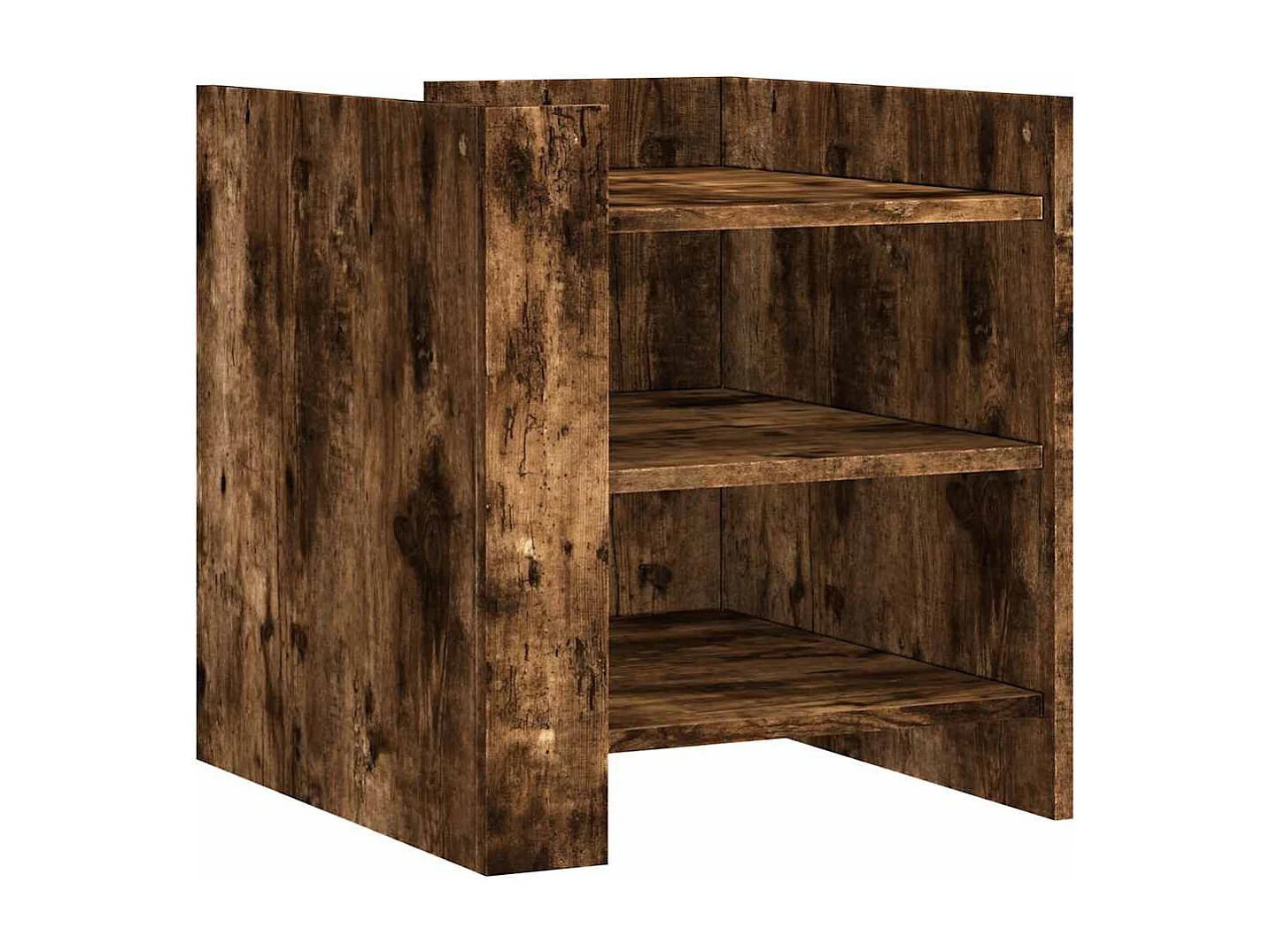 Table de chevet chêne fumé 45x50x50 cm bois d'ingénierie