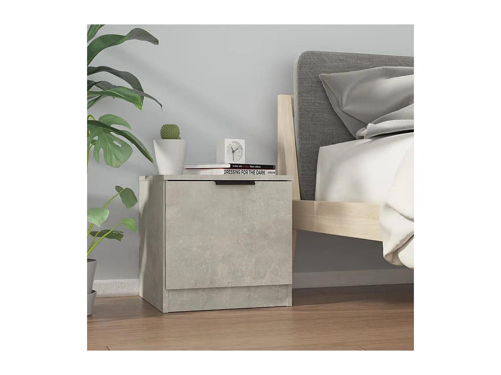 Mesita de noche de hormigón gris 40x39x40 cm