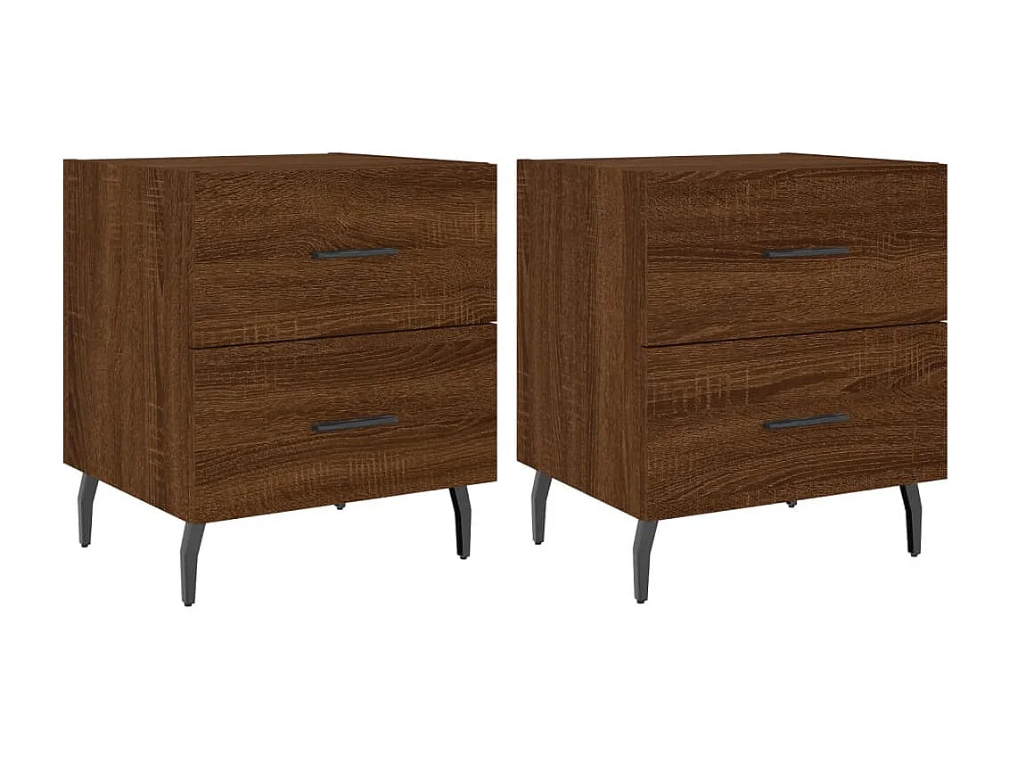 Comodini 2 pezzi rovere marrone 40x35x47,5 cm