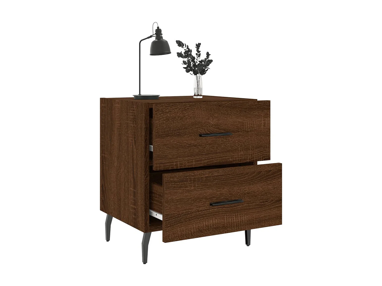 Comodini 2 pezzi rovere marrone 40x35x47,5 cm