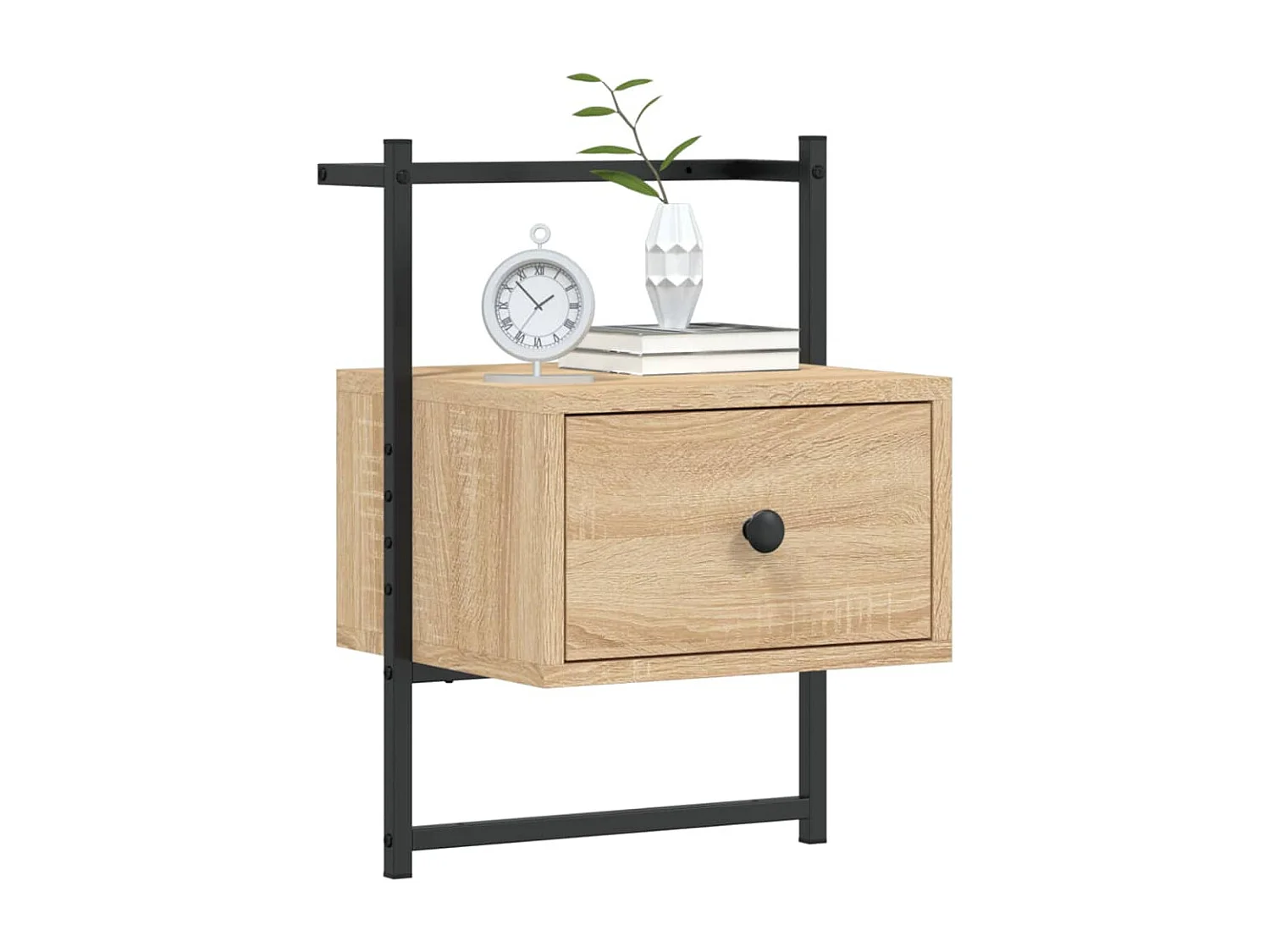 Comodino da parete 2 pezzi rovere sonoma 35x30x51 cm