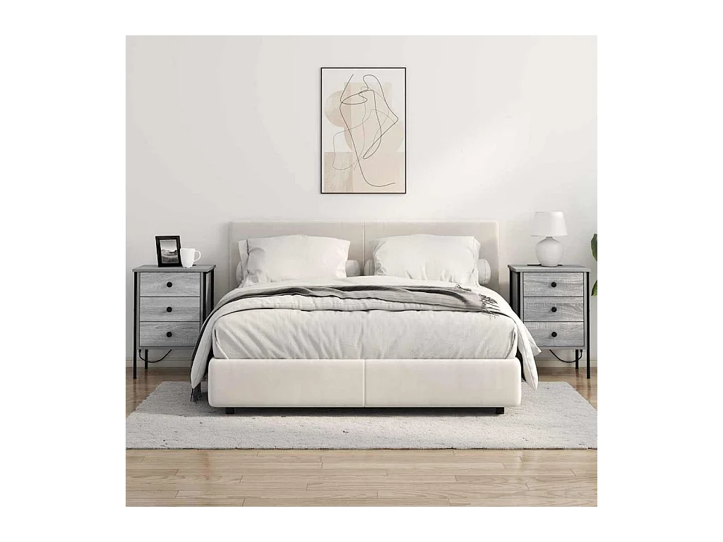 Mesitas de noche 2 piezas Sonoma gris 42 x 41 x 61 cm