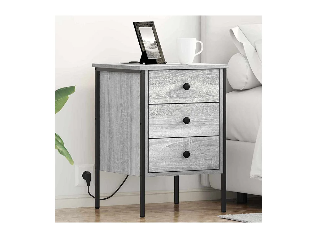 Nachttische 2 Stk. Sonoma grau 42 x 41 x 61 cm