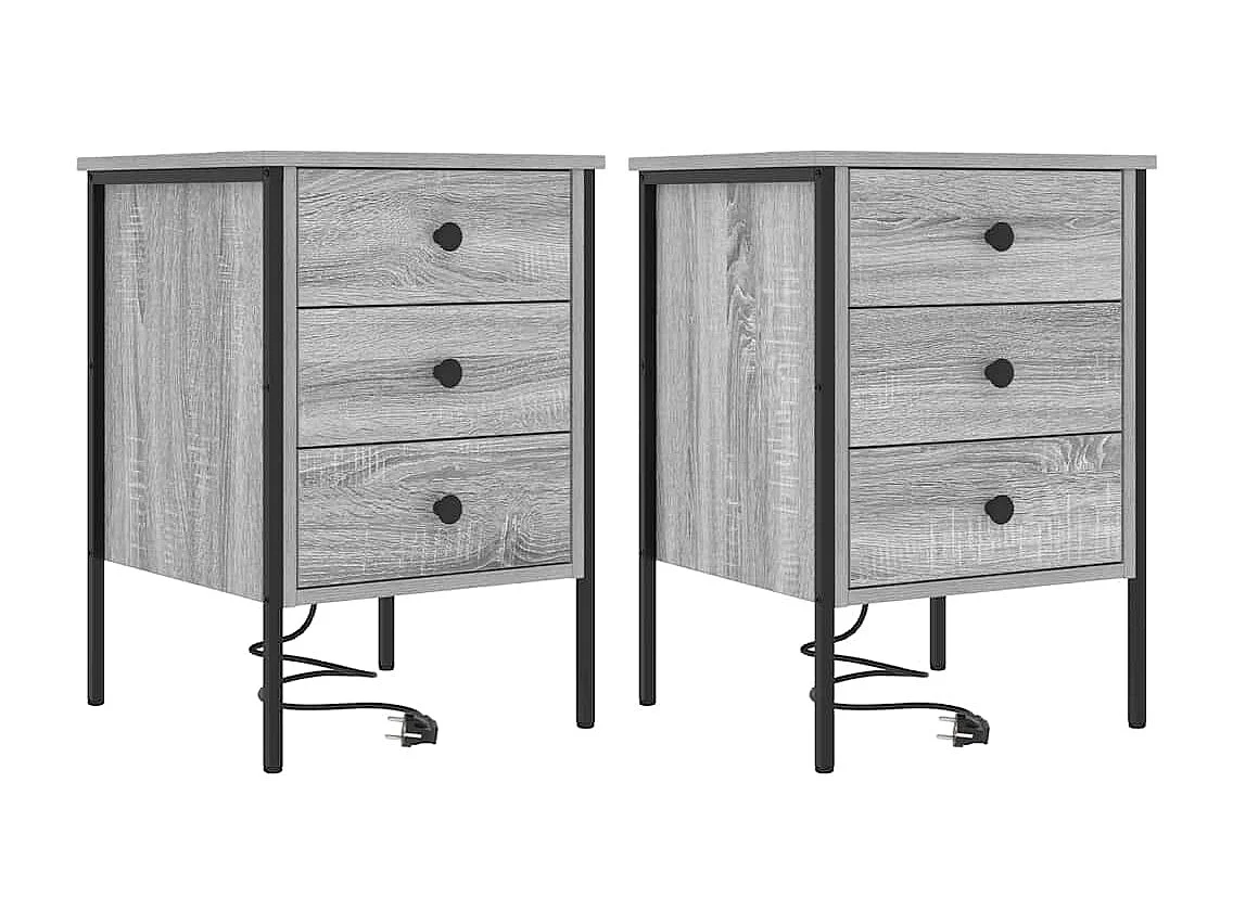 Armoires de chevet 2 pcs Sonoma gris 42 x 41 x 61 cm