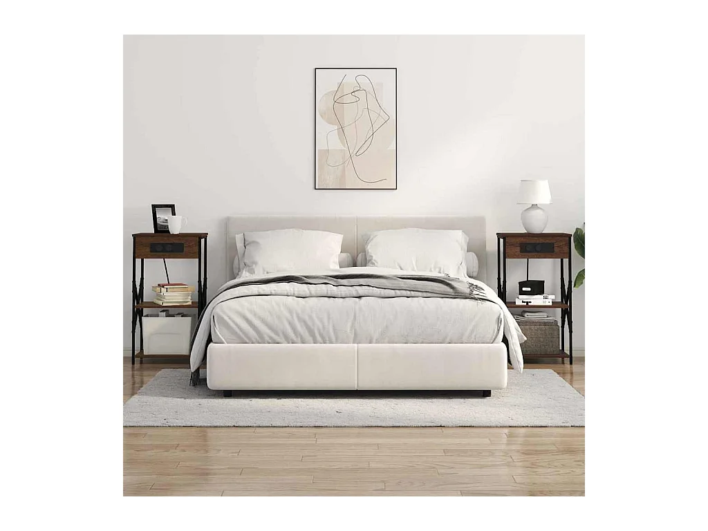 Nachtkastjes 2 stuks Bruin eiken 41 x 31 x 76 cm