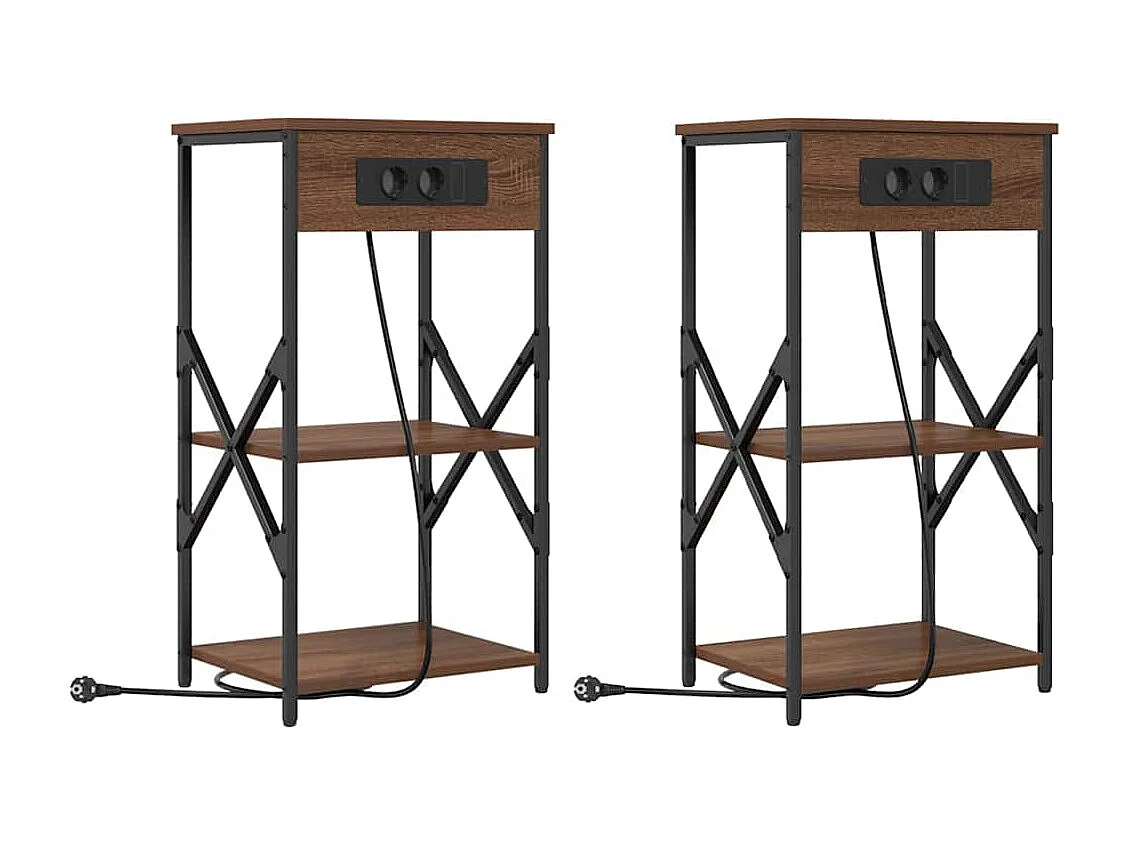 Armoires de chevet 2 pcs Chêne marron 41 x 31 x 76 cm