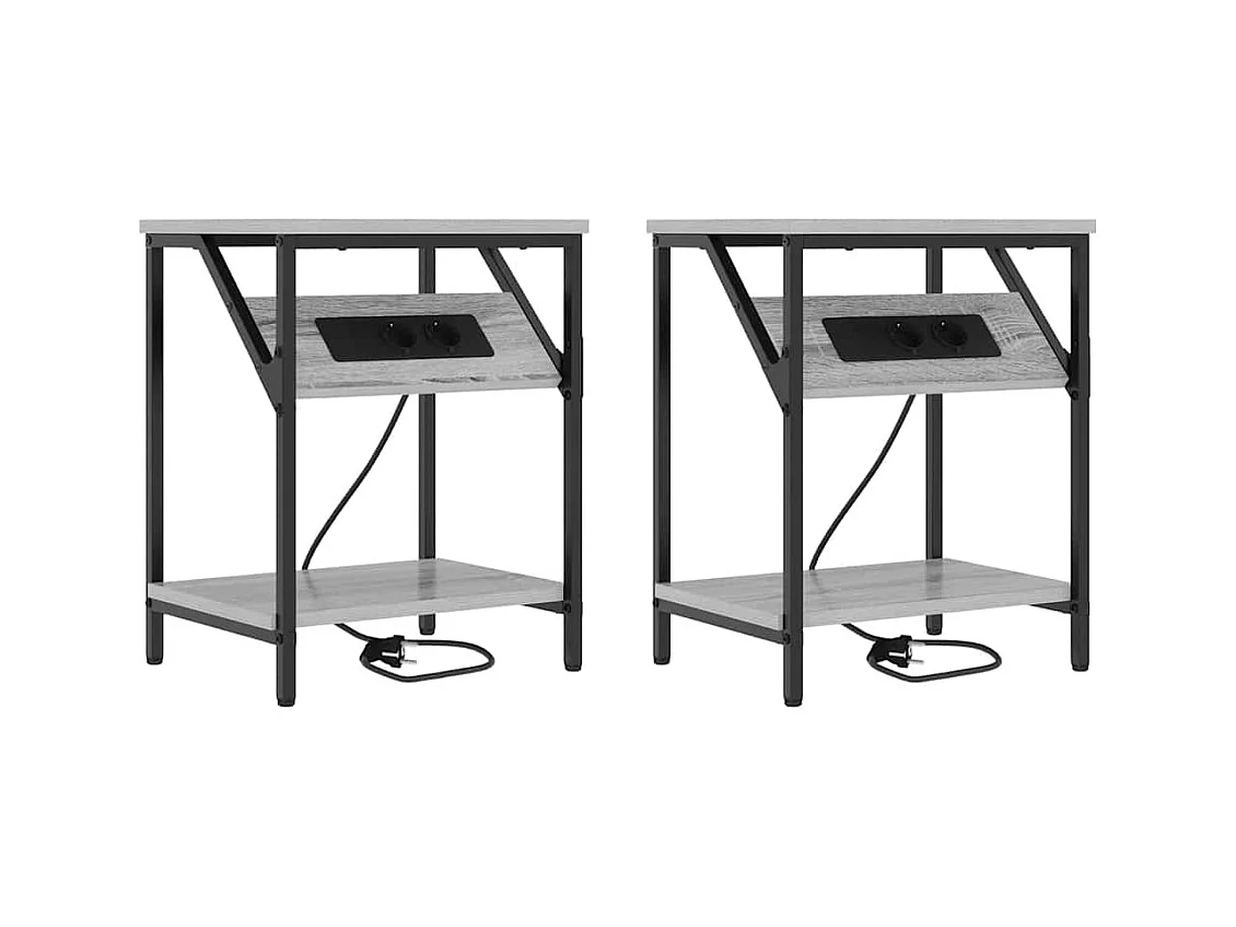 Armoires de chevet 2 pcs Sonoma gris 38 x 30 x 48 cm