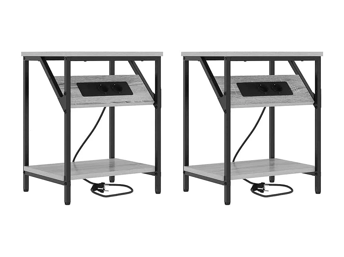 Armoires de chevet 2 pcs Sonoma gris 38 x 30 x 48 cm