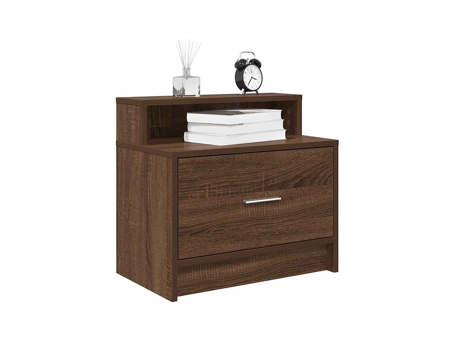 Nachtkastjes met lade 2 stuks eikenbruin 51x31x47 cm