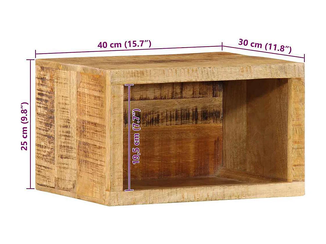 Bruin nachtkastje 40 x 30 x 25 cm