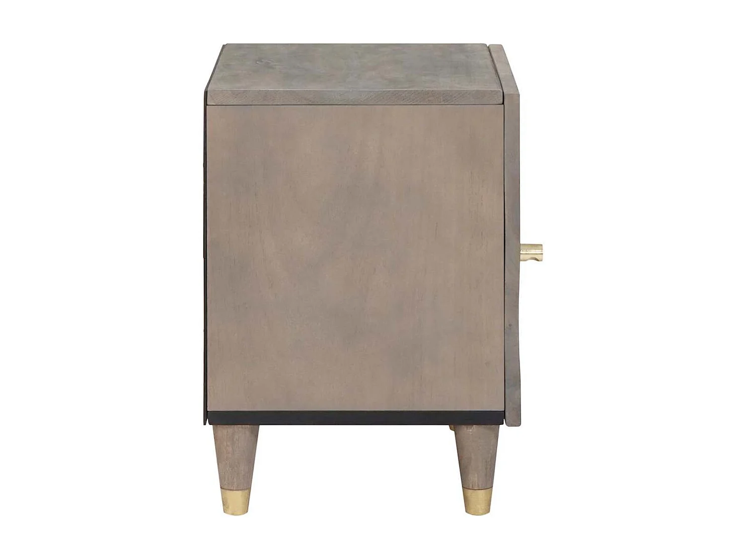 Cabinet de chevet Gris 40 x 33 x 46 cm bois de manguier massif