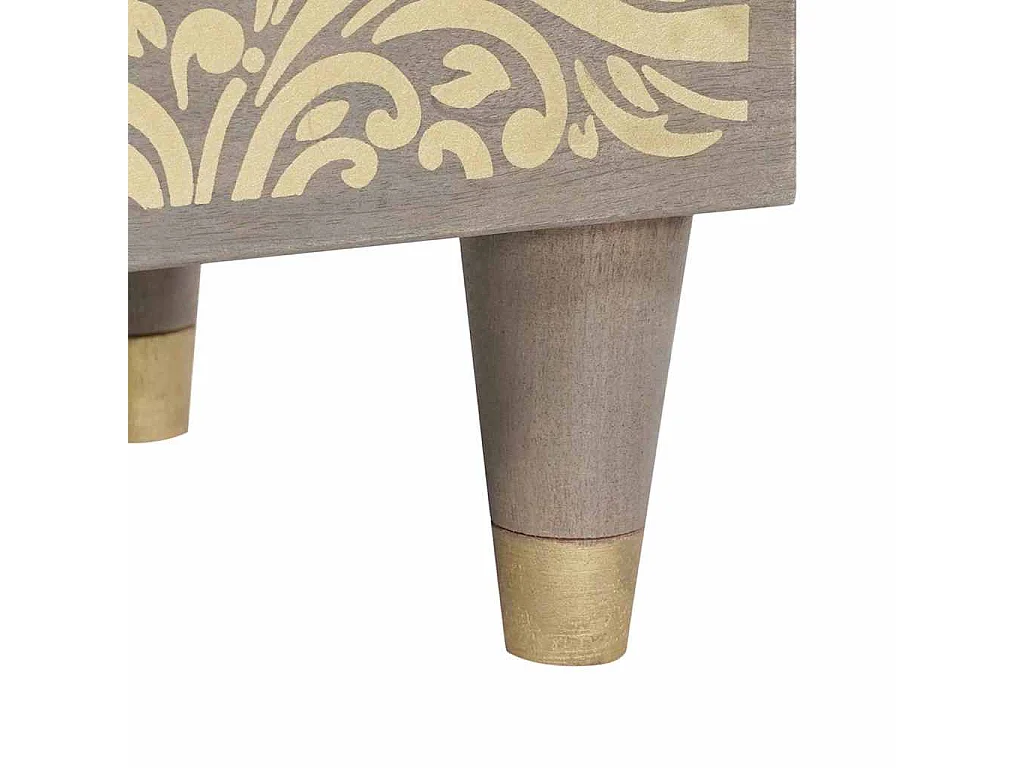 Cabinet de chevet Gris 40 x 33 x 46 cm bois de manguier massif