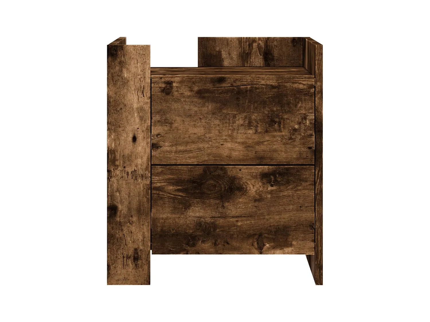 Mesita de noche de roble ahumado 45x50x50 cm madera de ingeniería