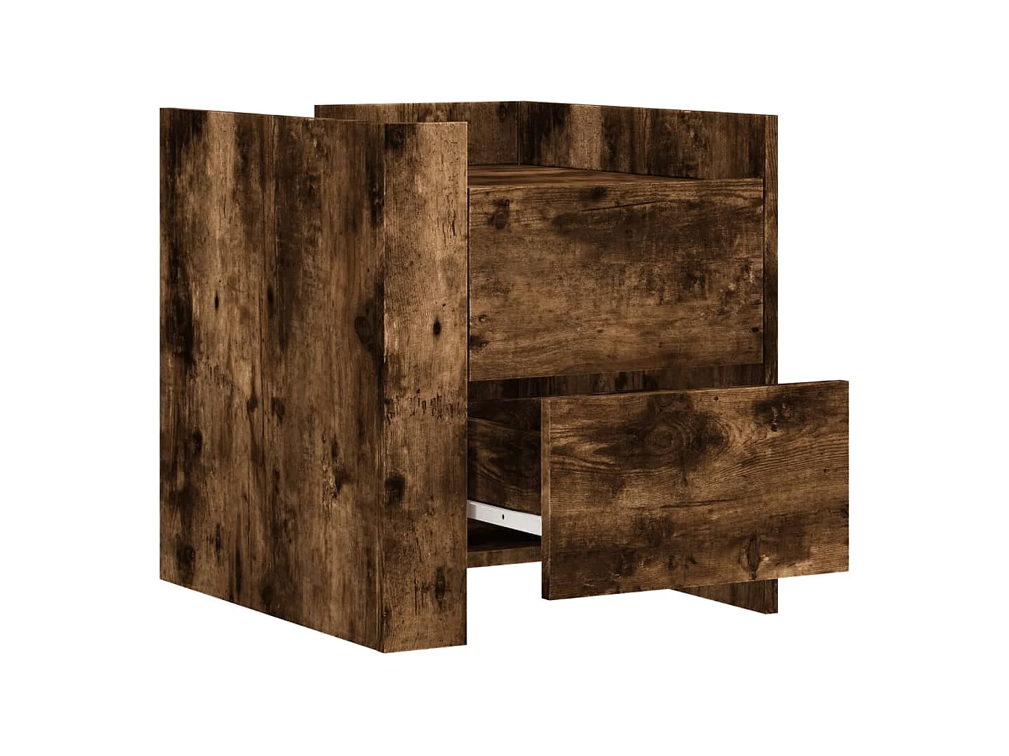 Table de chevet chêne fumé 45x50x50 cm bois d'ingénierie