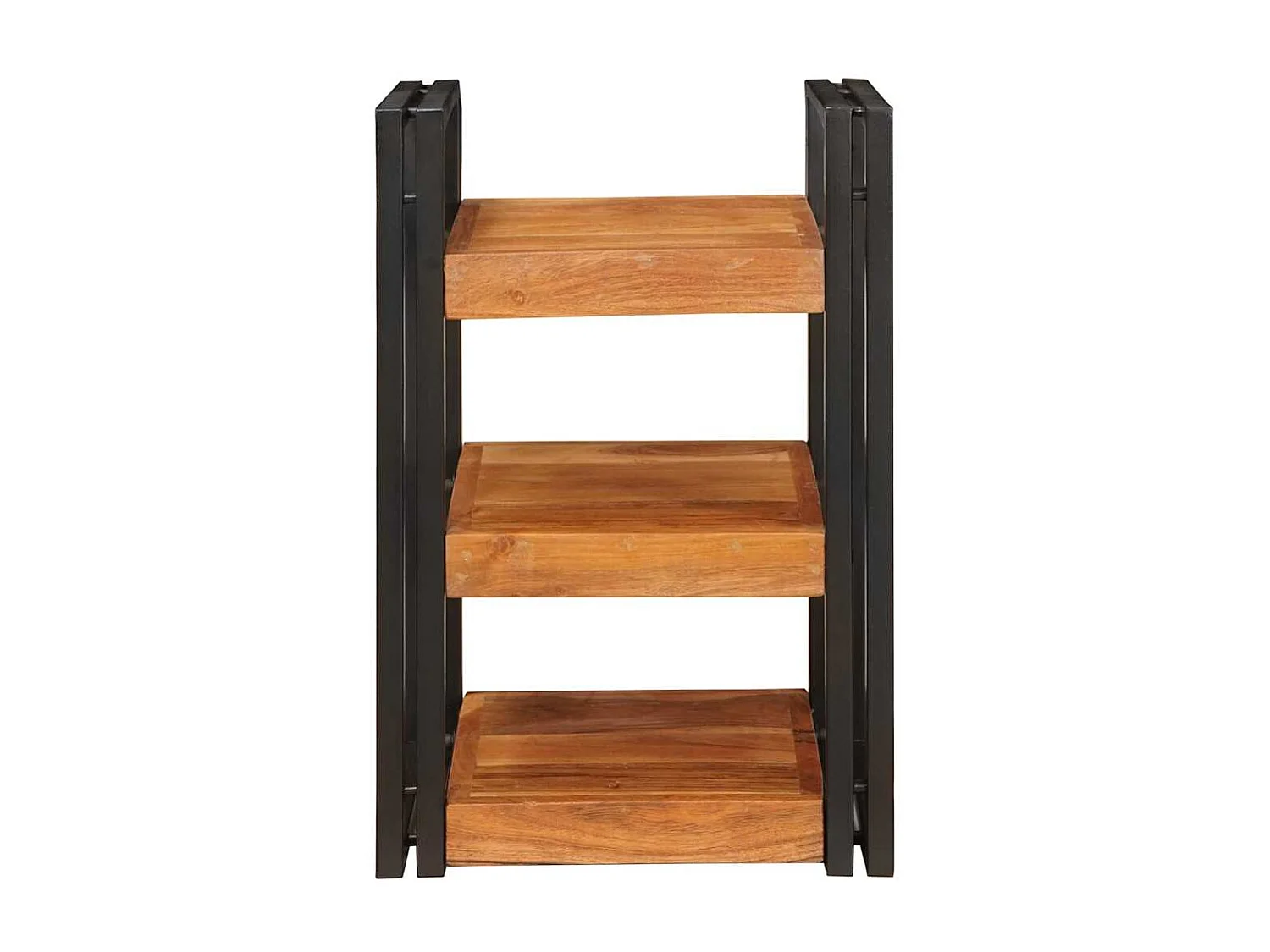 Table de chevet 2 pcs Marron et noir Bois massif d'acacia